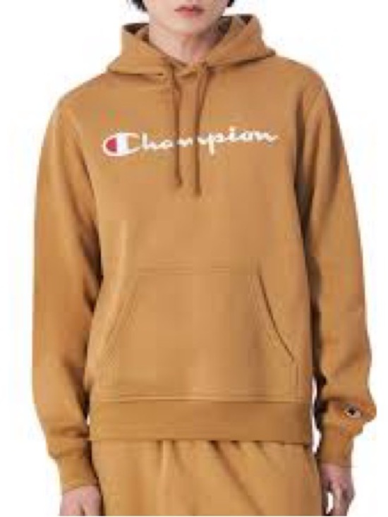 Champion Tops - Champion Tan Script Logo Hooded Sweatshirt
